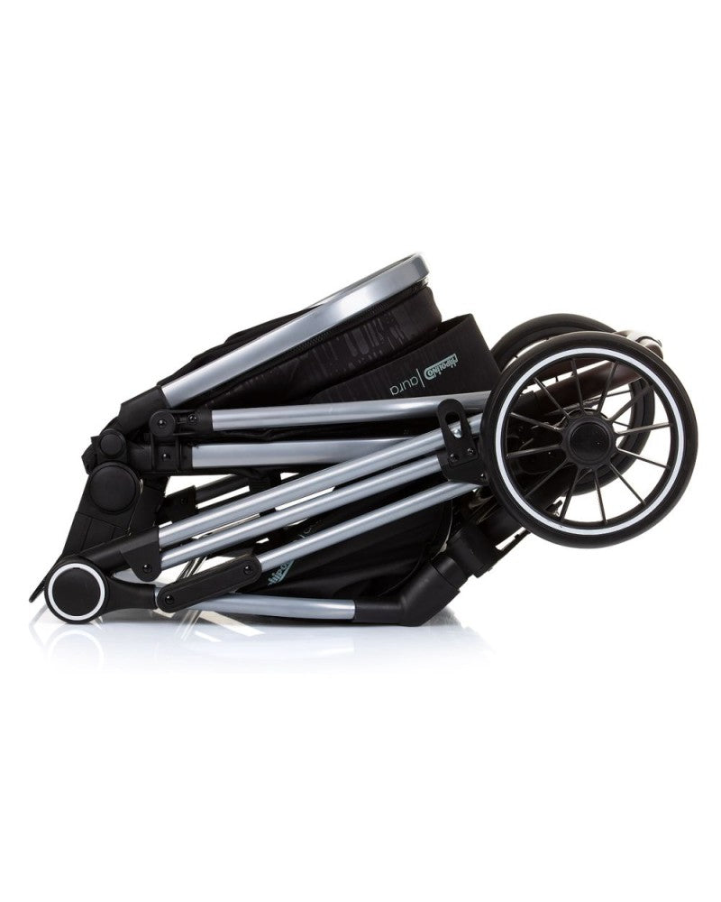 PACK Carrito duo convertible AURA obsidian silver + Silla de auto TOURINO grey mix